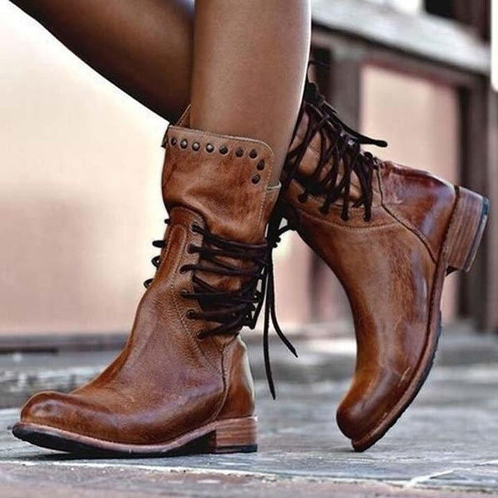 Susanne - Leather Boots With Laces