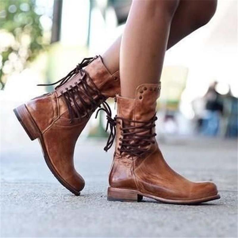 Susanne - Leather Boots With Laces