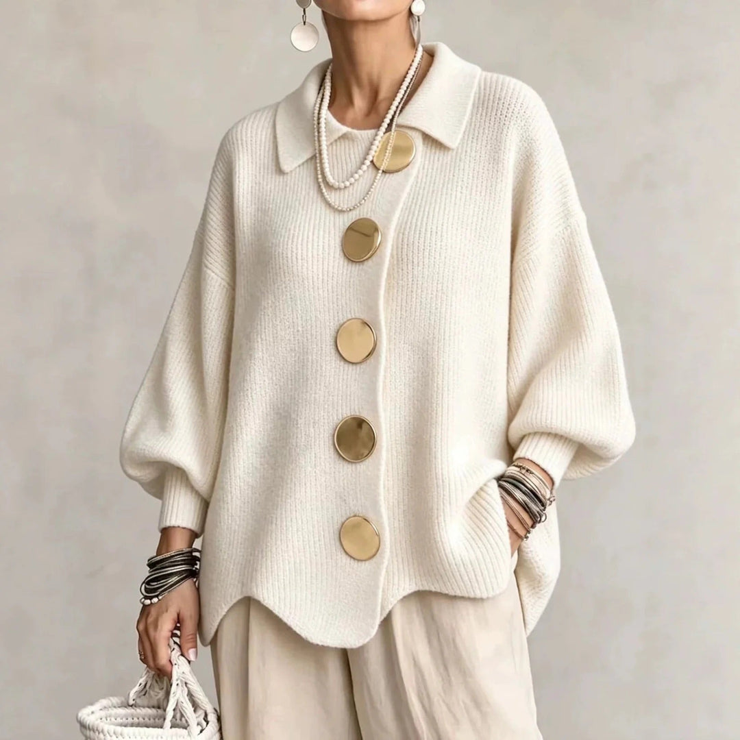 Maria cardigan gold-tone buttons close-up