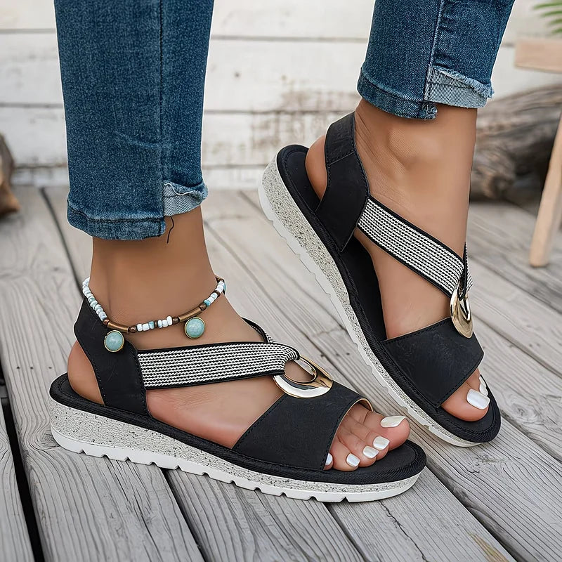 Skybar | Flat Sandals With Metal Buckle