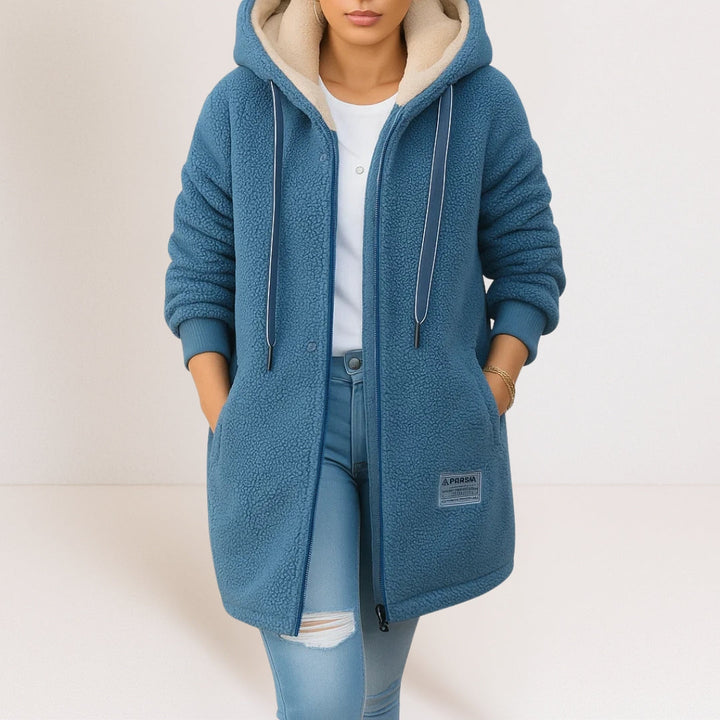 Henrietta cosy hooded fleece jacket for women