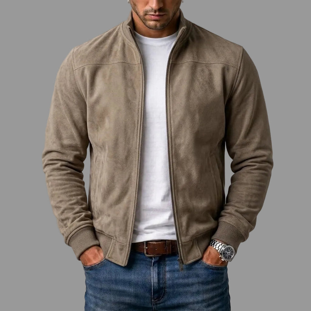 Harrison suede bomber jacket for men, front view