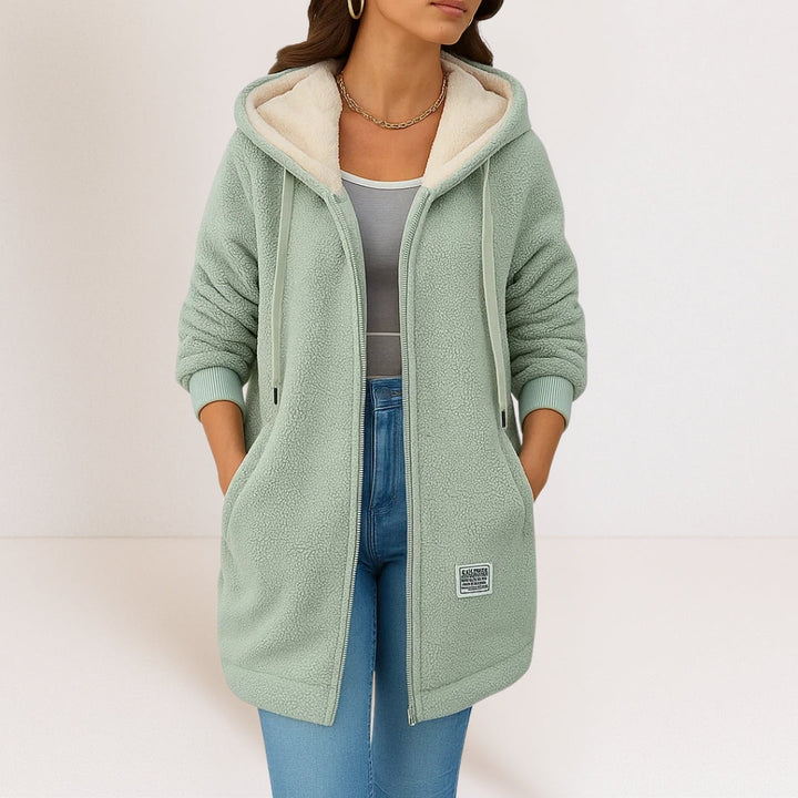 Henrietta zip-front fleece jacket with hood