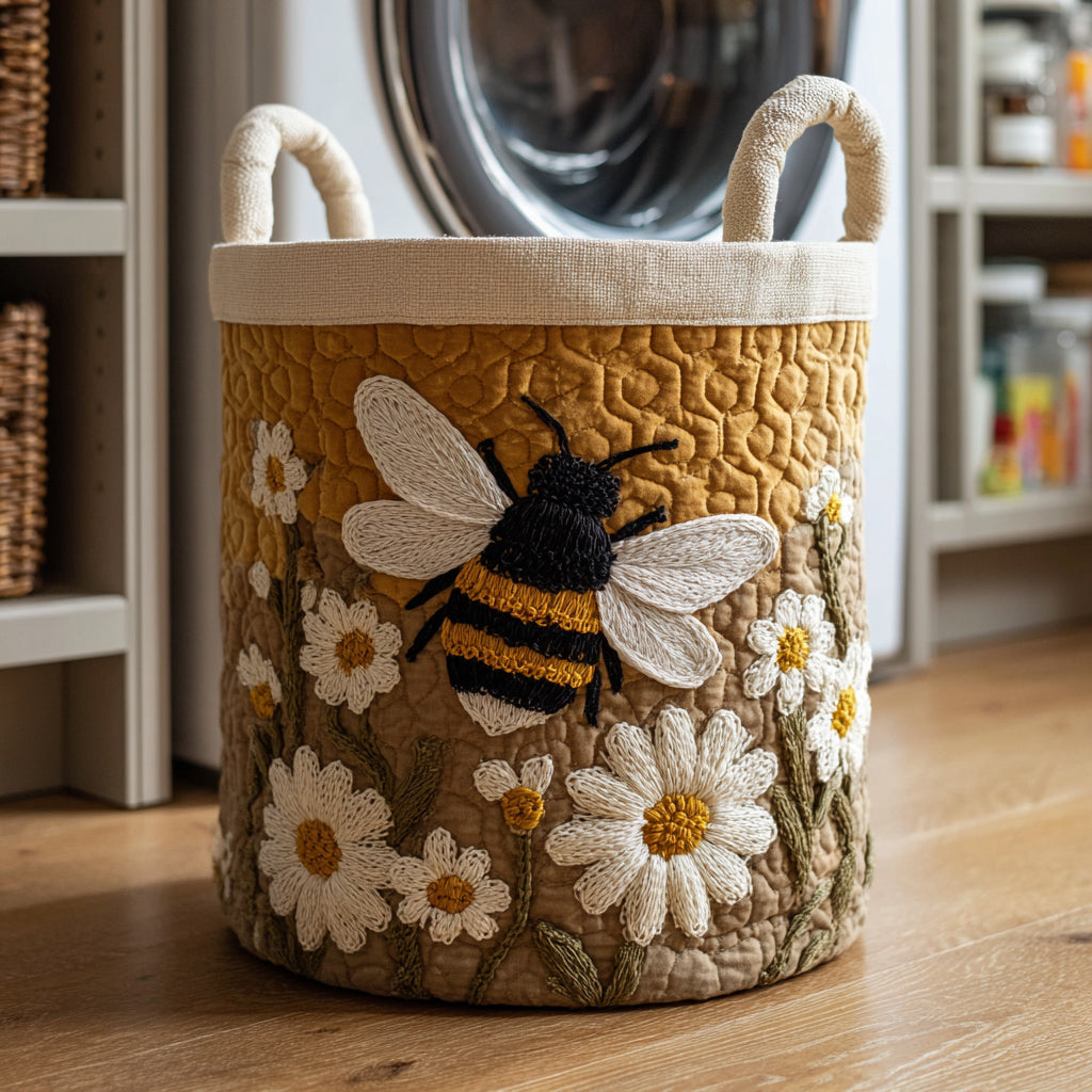 Cotswold Bumblebee & Daisy quilted laundry basket