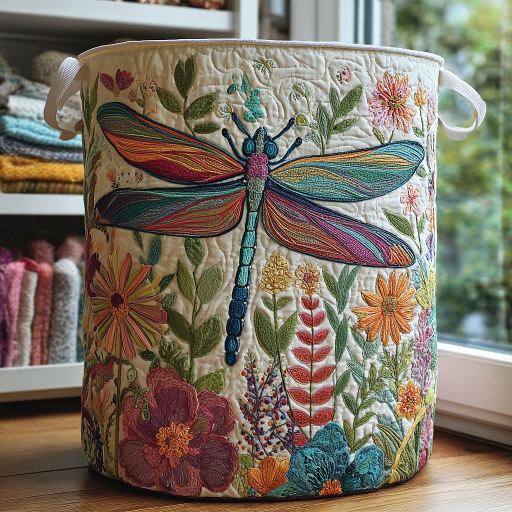 Kew Garden Dragonfly quilted laundry basket