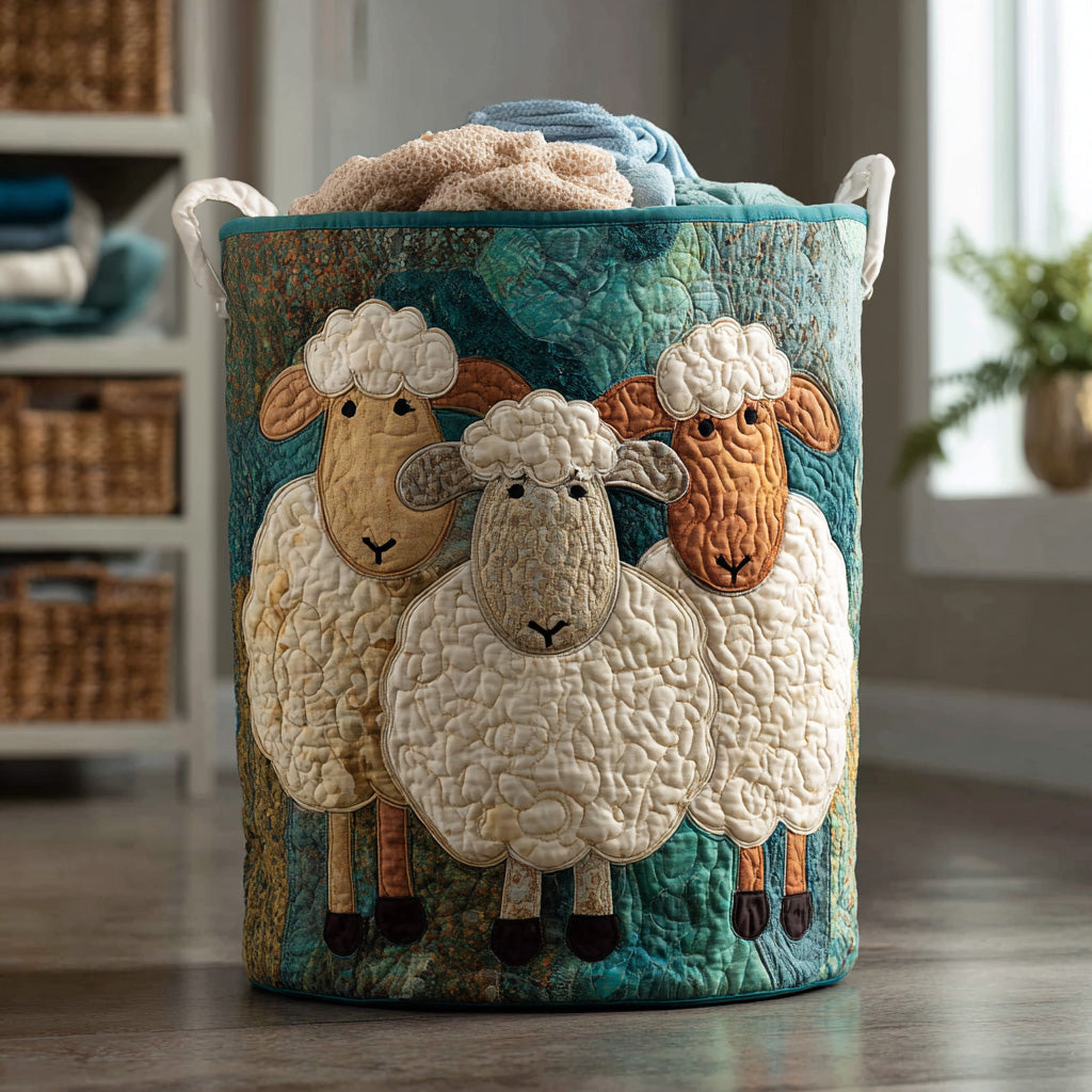 Yorkshire Dales Sheep quilted laundry basket