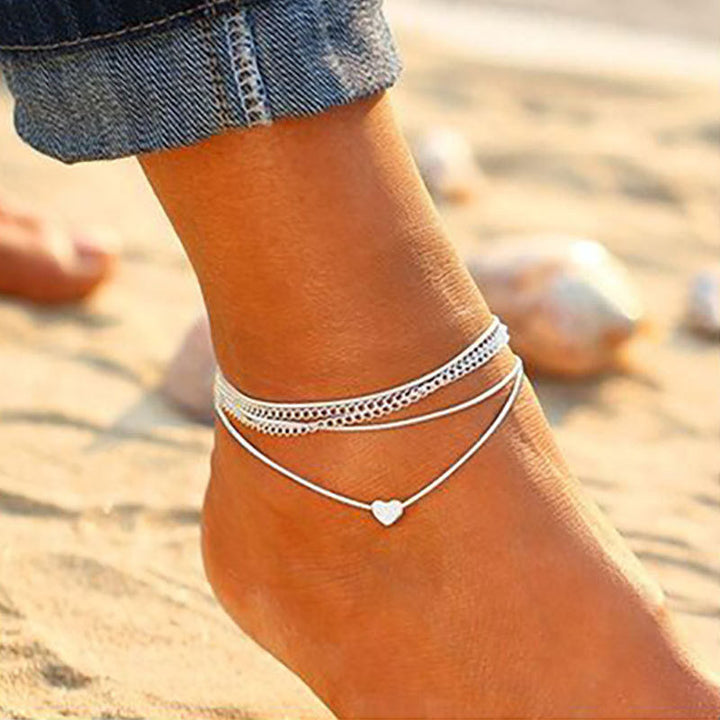 Britt - Coloured Heart Anklets