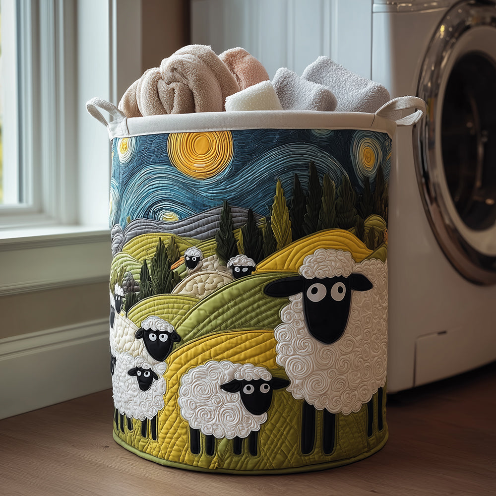 Cumbrian Spring Lamb quilted laundry basket