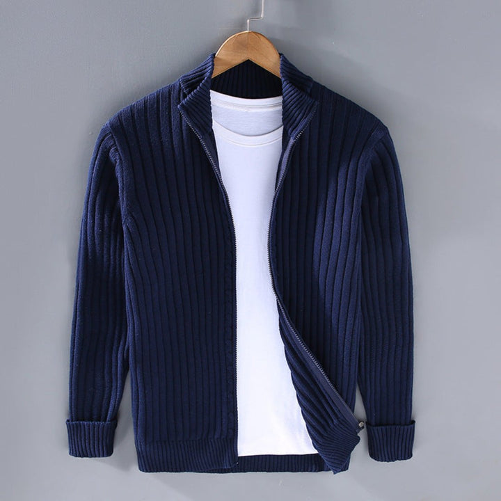 Tony - Ribbed Zip Cardigan