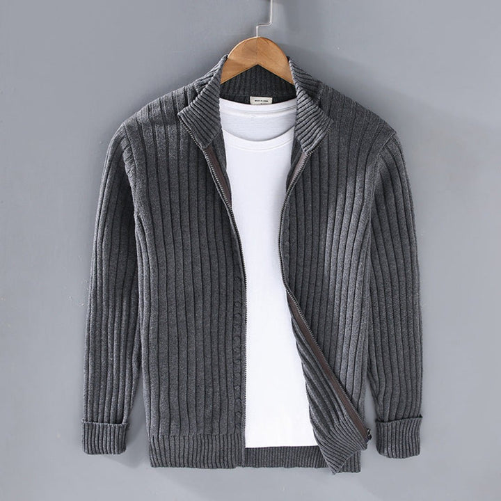 Tony - Ribbed Zip Cardigan