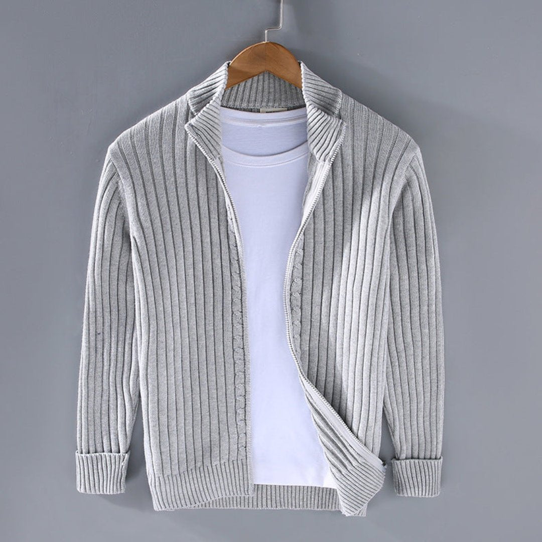 Tony - Ribbed Zip Cardigan