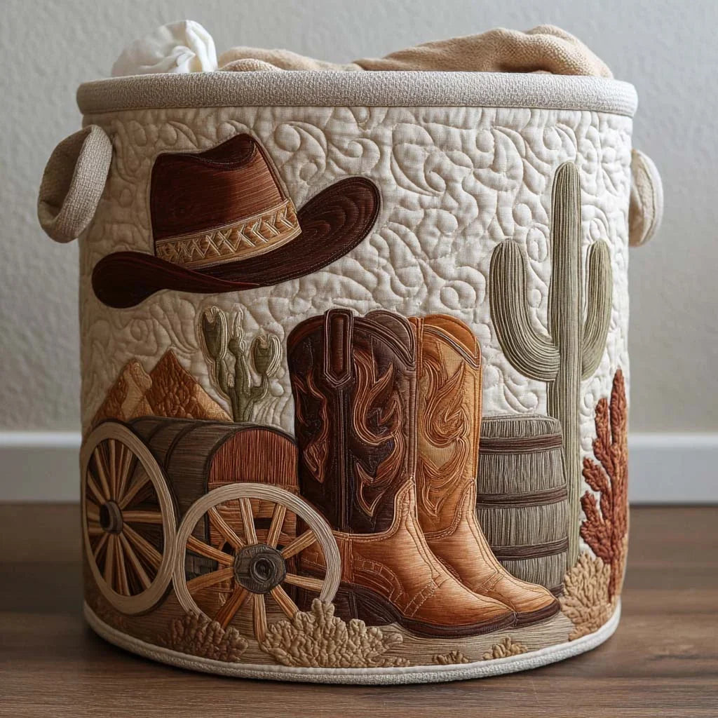 Frontier Spirit quilted laundry basket
