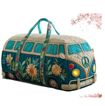 St Ives Teal campervan quilted weekend bag