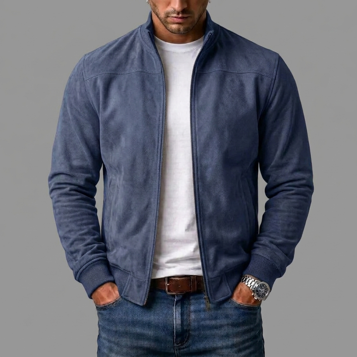 Harrison suede bomber jacket for men, styled look