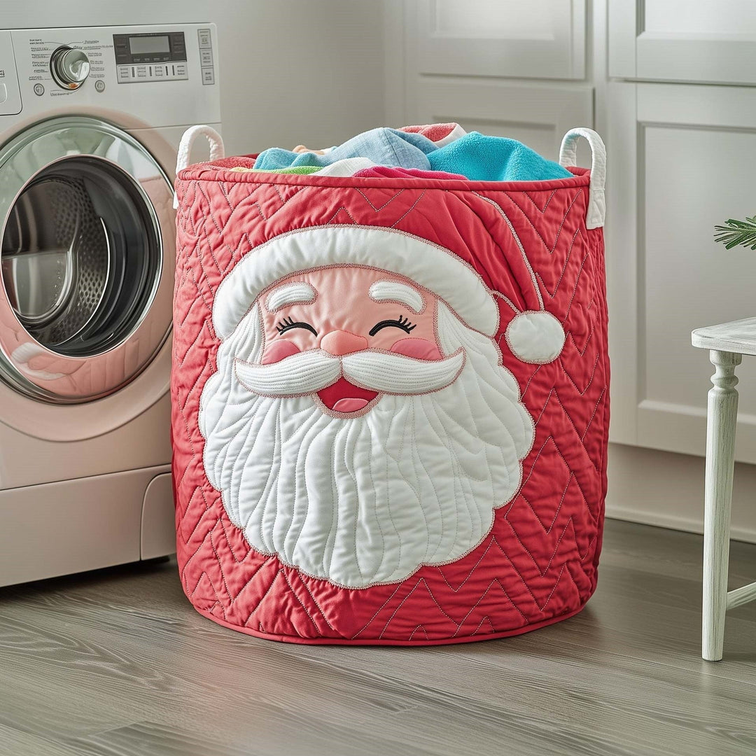 Merry Father Christmas quilted laundry basket