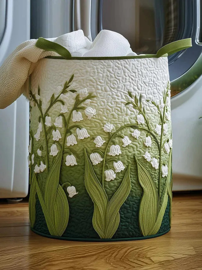 Woodland May Bells quilted laundry basket