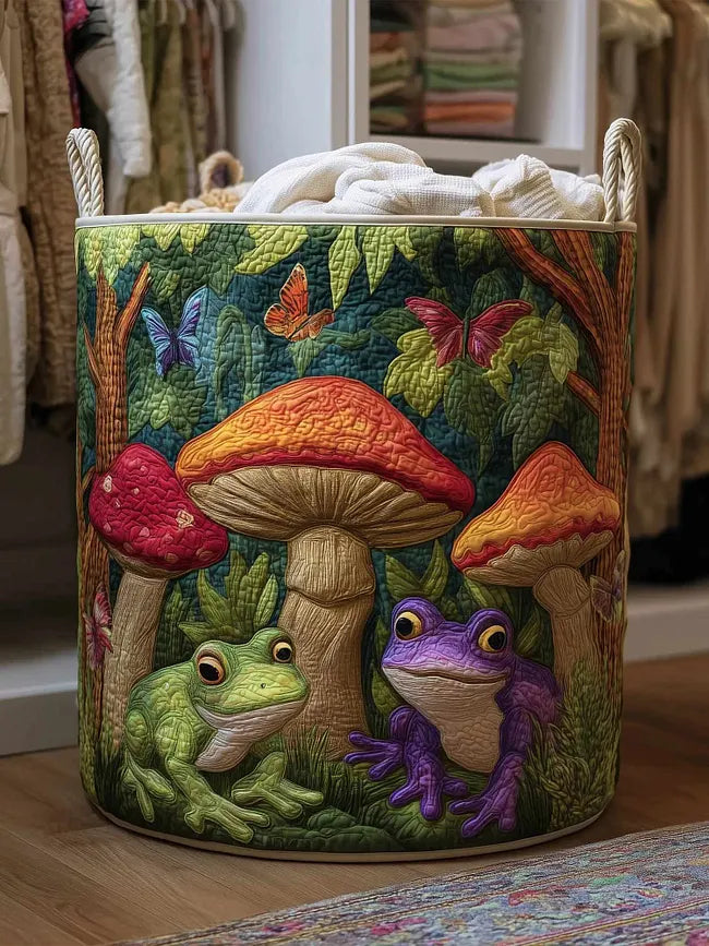 Woodland Toadstool quilted laundry basket