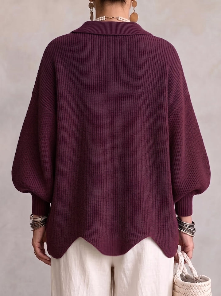 Maria chunky knit cardigan side view