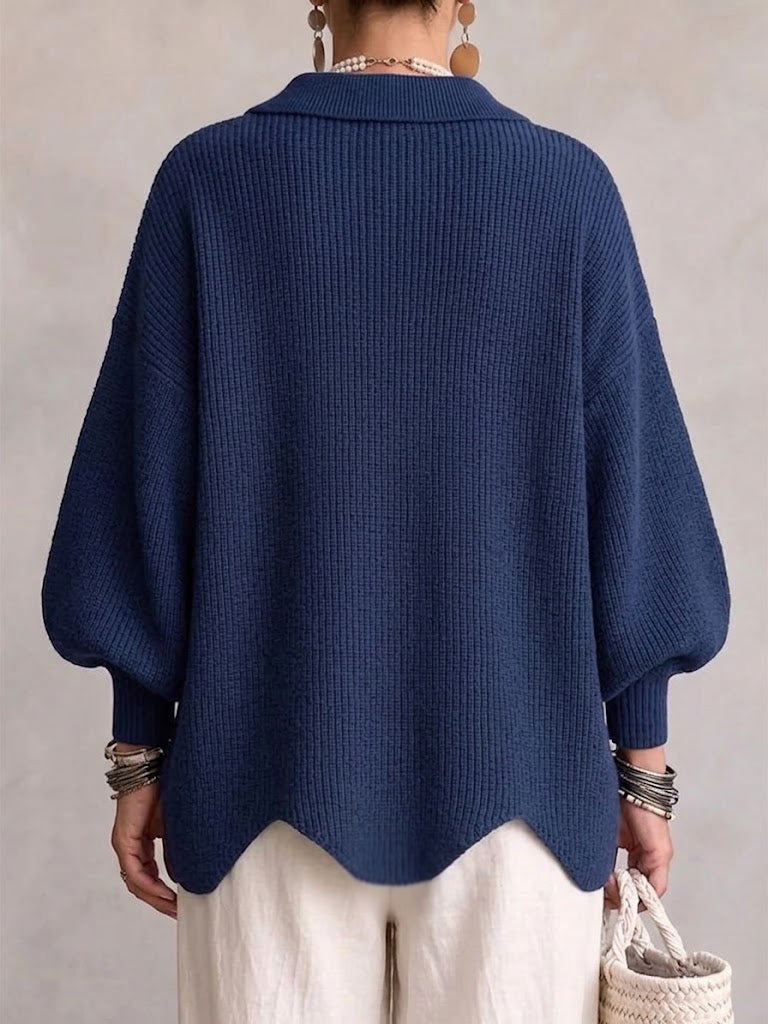 Maria chunky knit cardigan styled with jeans