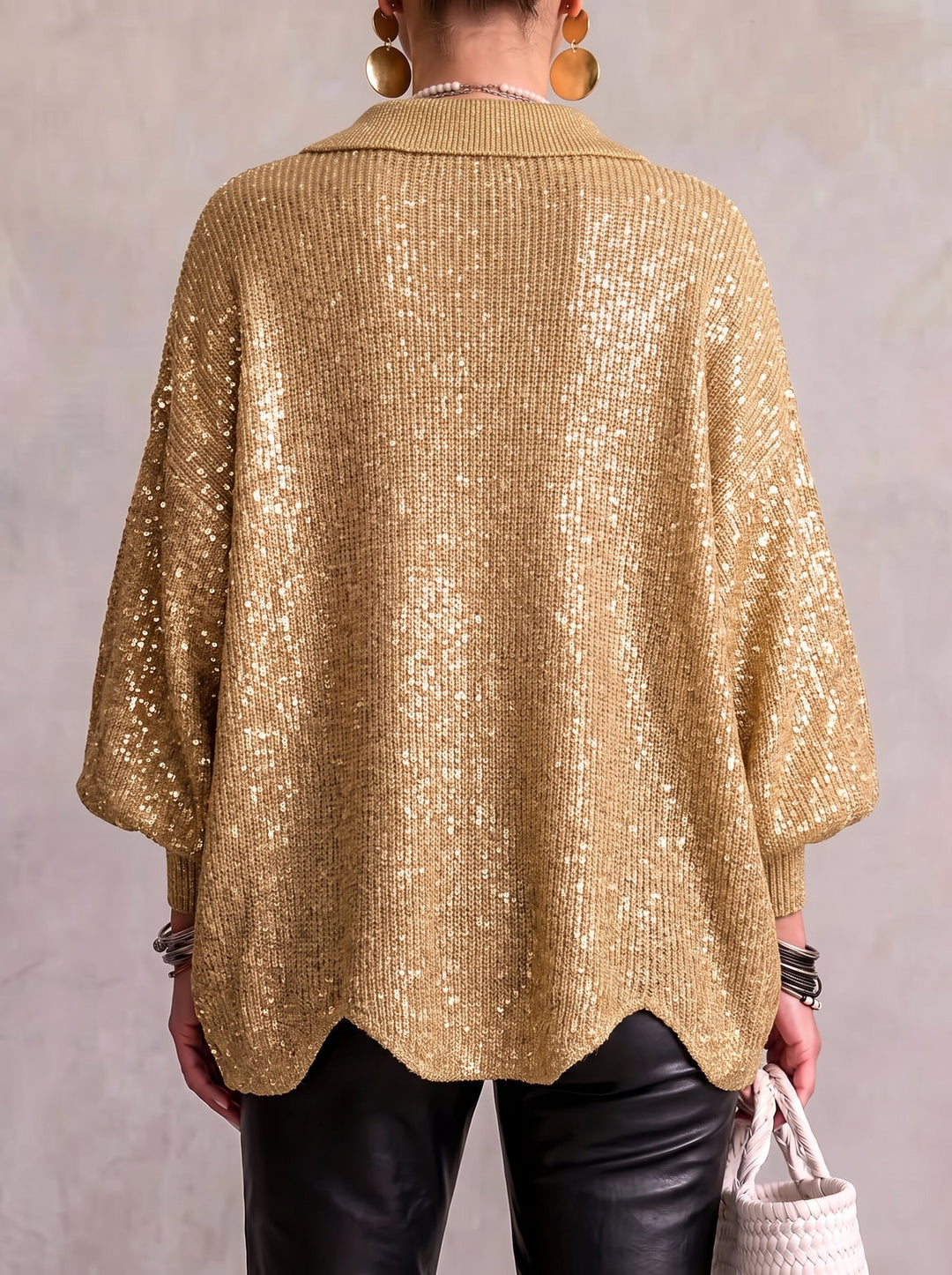 Maria cardigan pointed collar detail