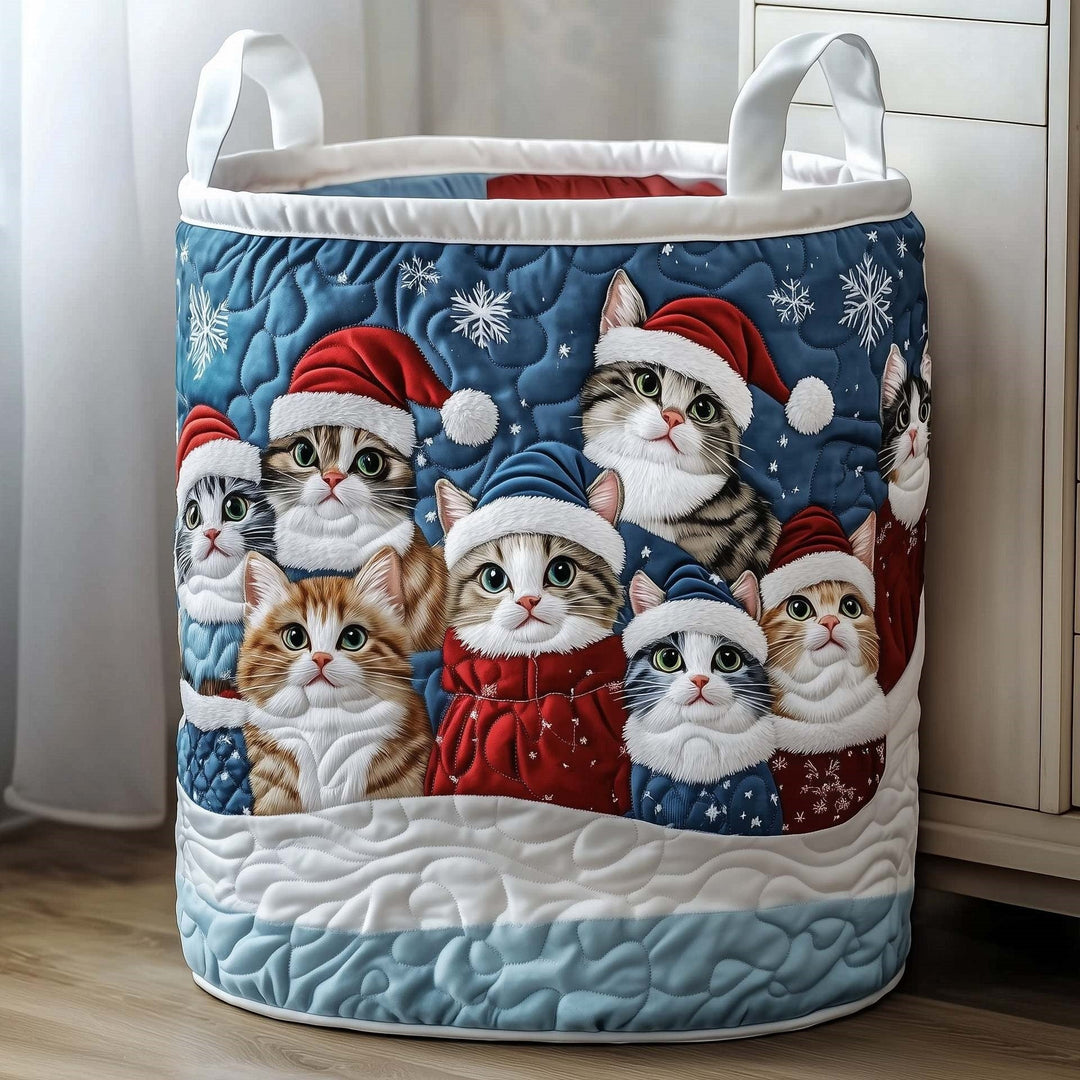 Festive Paws quilted laundry basket