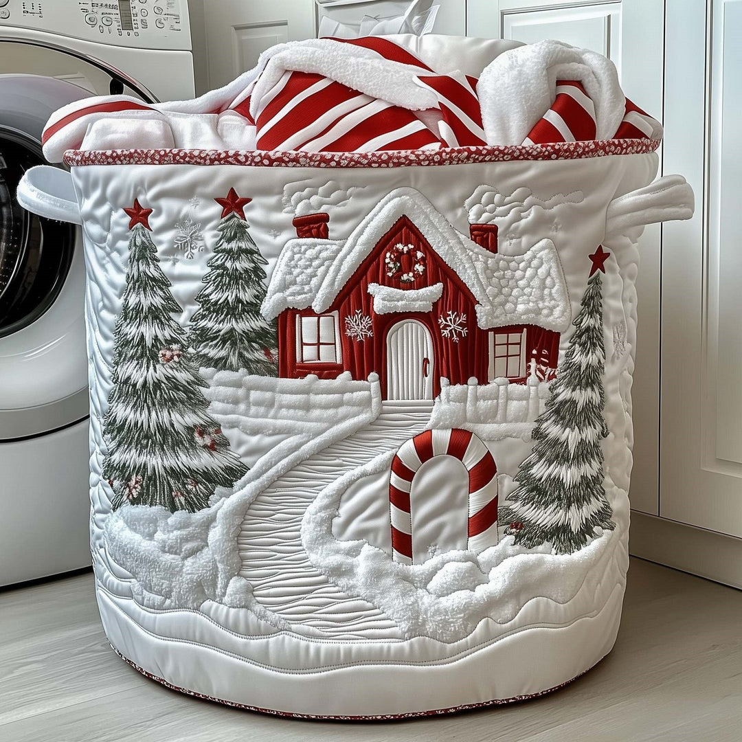 Winter Hamlet quilted laundry basket