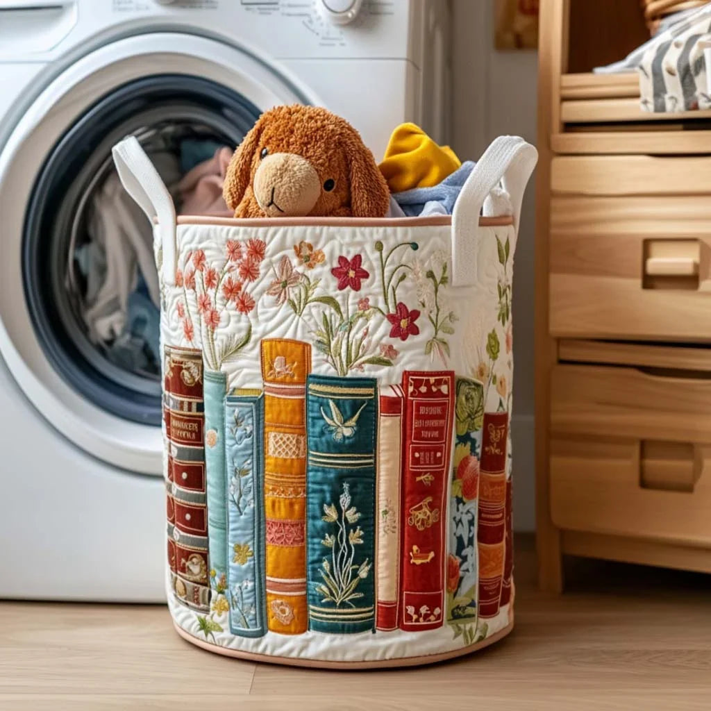 Library Blossom quilted laundry basket